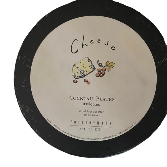 Pottery Barn Outlet Cheese Graphic Appetizer Plates - Picture 7 of 8